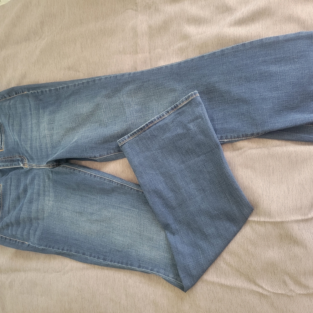Classic Blue Denim Jeans High Rise Slim Boot